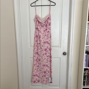 ASOS Pink Floral Midi Dress